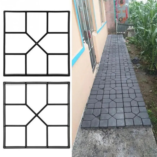 Garden Pavement Mold Courtyard Walkway Path Concrete DIY Paving Cement Road Mold DIY Plastic Garden Home Corridor Tool