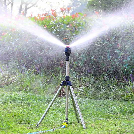 360 Rotatable Irrigation Sprinkler  With Tripod Telescopic Support Automatic Rotating Sprayer Garden Lawn Watering system