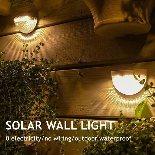 6Pack LED Solar Light Outdoor Wall Lamps Energy Garden Lamps Waterproof Solar Fence Lamp Christmas Decoration Festoon Led Light